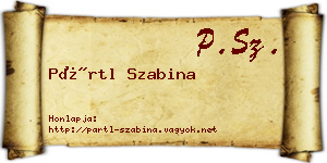 Pártl Szabina névjegykártya